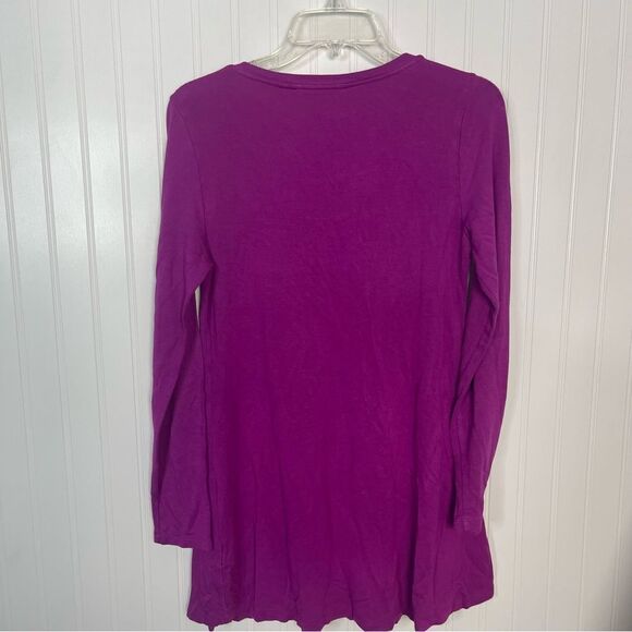 Soft Surroundings Top XS Purple Solid Long Sleeve Scoop Neck Soft Stretch Casual - Picture 5 of 5